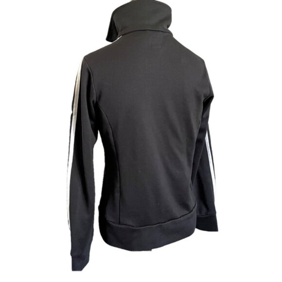 🛑 Vintage Adidas Black White Logo Zip-up Track Jacket - Small - Picture 8 of 10